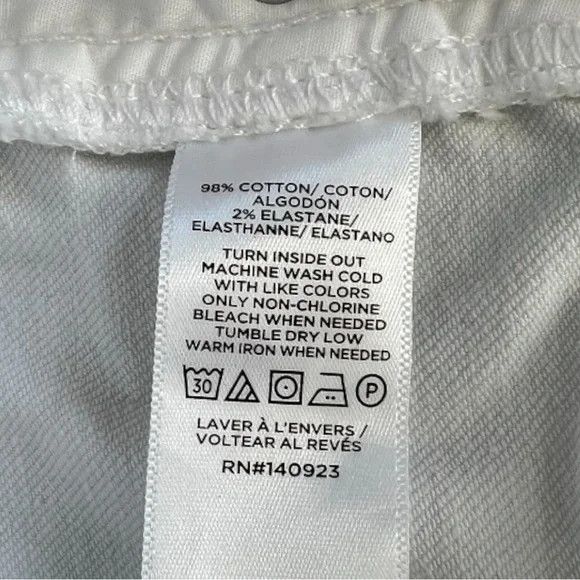 LOFT White Denim Paperbag Waist Shorts High Rise Button Fly Size 6 - Picture 5 of 5